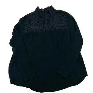 Who What Wear Women's Black Long Sleeve Top Size Large